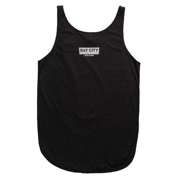 Back of tank top with logo badge